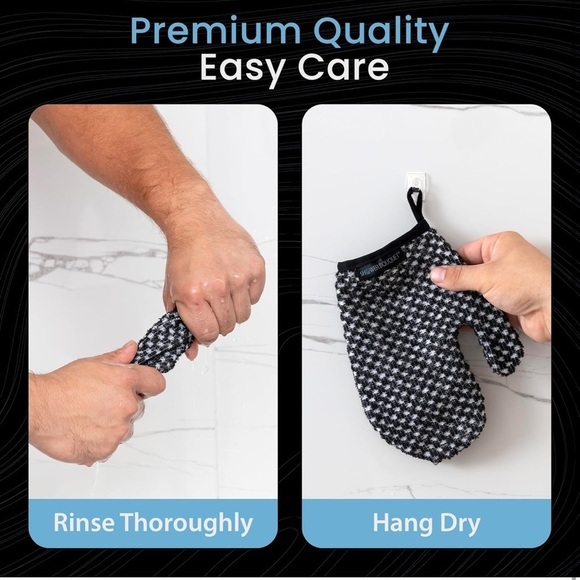 Japanese Exfoliating Mitt, Shower Charcoal Gentle Or Deep Cleansing Exfoliating‍ - Picture 7 of 7